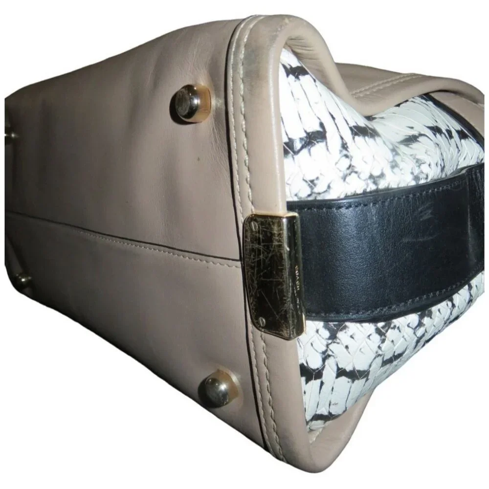 Coach 2015 Swagger 36496 In Colorblock Exotic Embossed Calf Leather Satchel - Picture 10 of 12